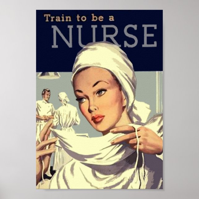 Poster Infirmière vintage (Devant)