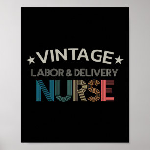 Poster Infirmière vintage Du Travail Et De La Prestation