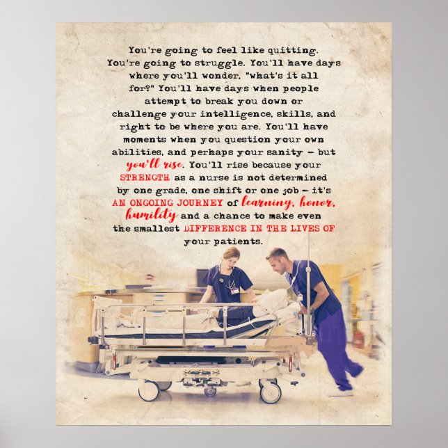 Poster Infirmière Vous allez élever Inspiration et Motiva (Devant)