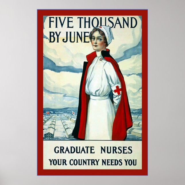 Poster Infirmières diplômées ~ Infirmière Vintage (Devant)