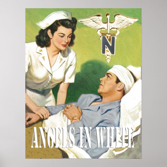 Poster Infirmières militaires - Anges en blanc (Devant)