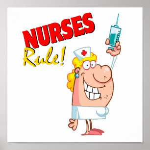Poster infirmières règle caricature mignonne infirmière