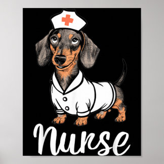 Poster Infirmières teckel en costumes Adorable infirmière