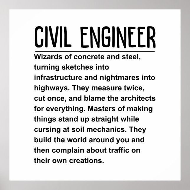 Poster Ingénieur civil (Devant)