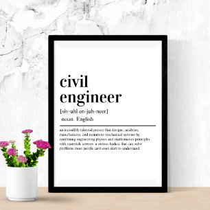 Poster Ingénieur civil Définition Ingénierie amusante Ann