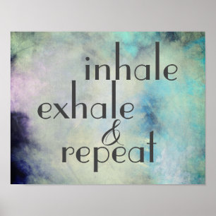 Poster inhale exhale inspiration aquarelle artistique