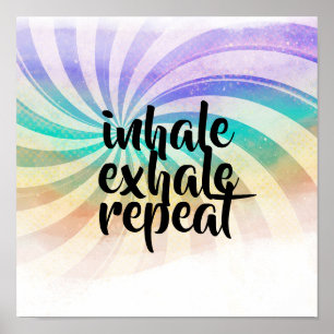 Poster inhale exhale méditation yoga pastel couleurs cita