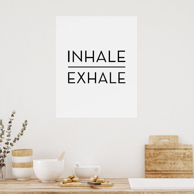 Poster Inhale Exhale Motivational Typography Yoga Citatio (Cuisine)