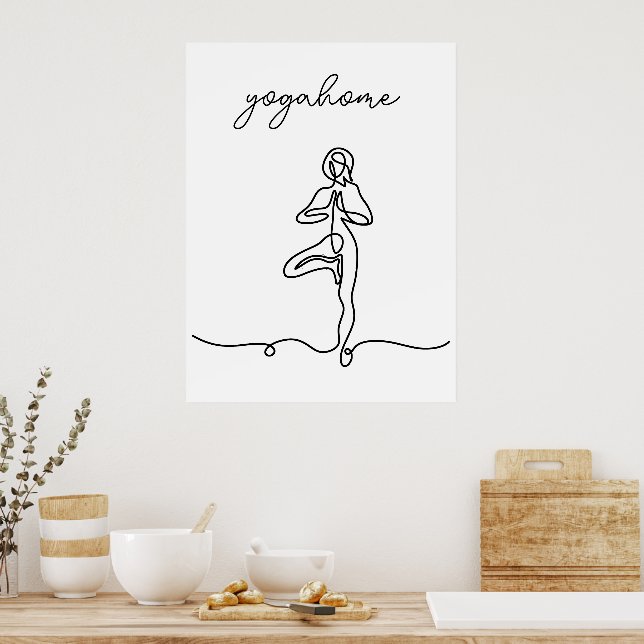 Poster Inhale Exhale Respire studio de yoga moderne (Cuisine)