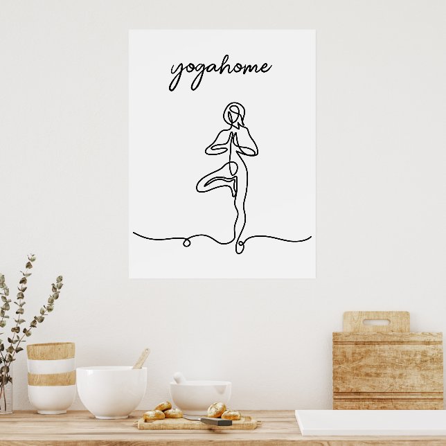 Poster Inhale Exhale Respire studio de yoga moderne (Cuisine)