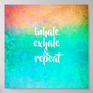 Poster inhale exhale turquoise design spa