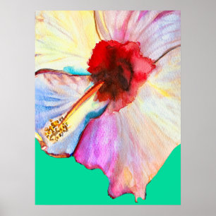 Poster Inhibiscus floral d'été