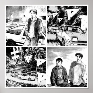 Poster Initiale D Panneau de manga JDM Japonais Drift