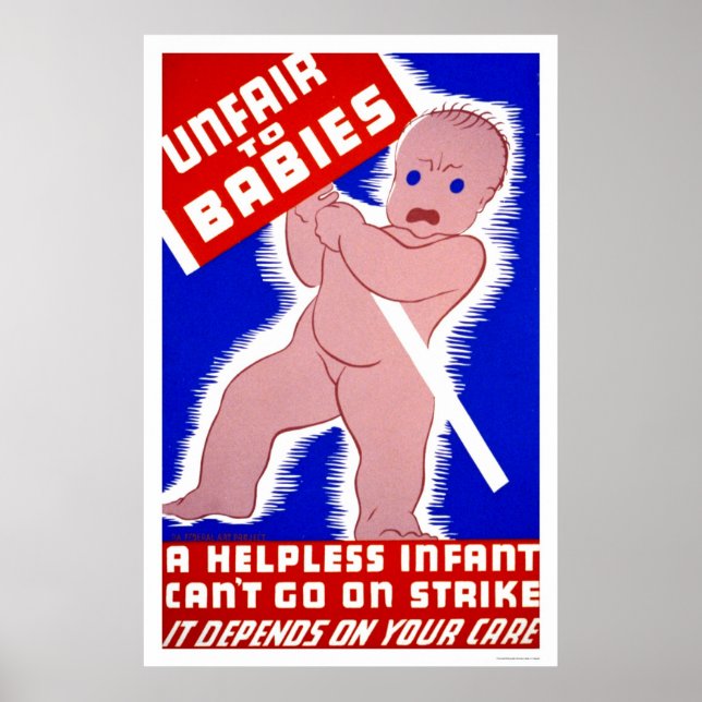 Poster Injuste pour les bébés 1938 WPA (Devant)