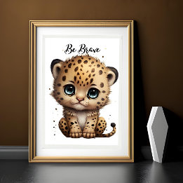 Poster Innocents yeux, cœur sauvage : bébé guépard