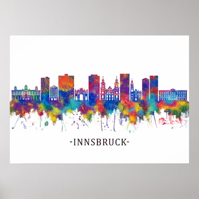 Poster Innsbruck Austria Skyline (Devant)