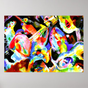 Poster Inondation Improvisation, art abstrait par Kandins