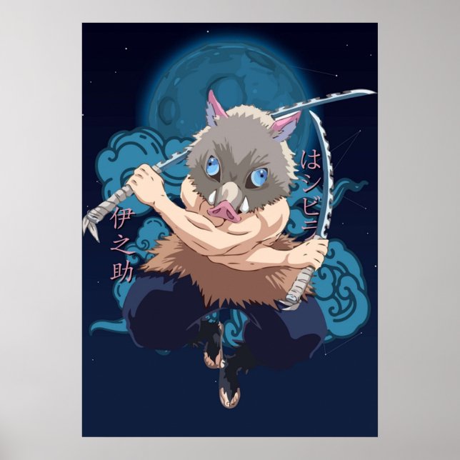 Poster Inosuke Hashibira  Kimetsu No Yaiba (Devant)