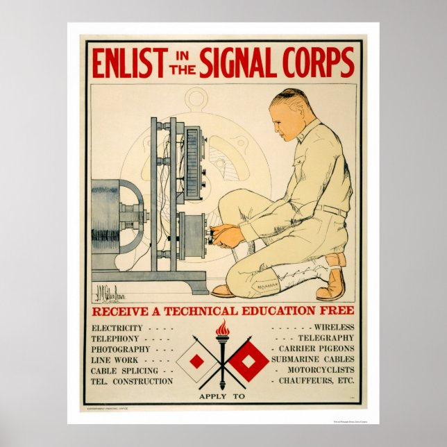 Poster Inscription au Corps des Signaux 1919 (Devant)