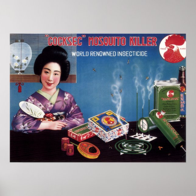 Poster INSECT RECELLENT Kimono femme Japon publicité (Devant)