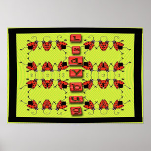 Poster insectes de dame sur le défilé