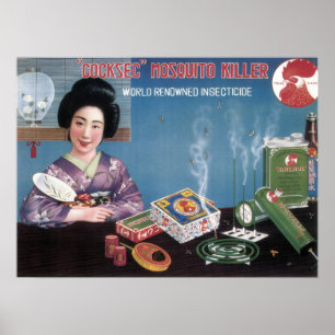 Poster Insecticide vintage japonais