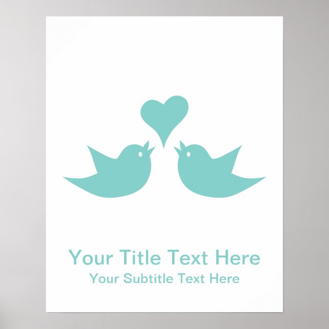 Poster Inséparables avec le texte personnalisé du coeur (Devant)