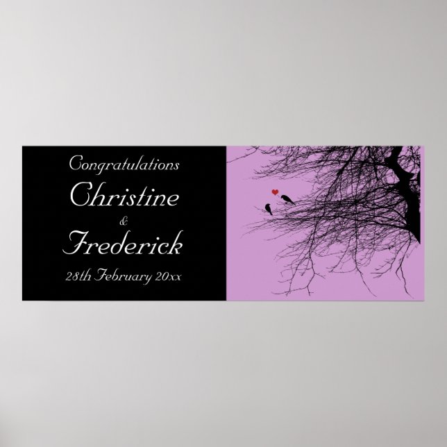 Poster Inséparables, bannière mariage décorative (Devant)