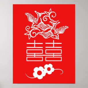 Poster Inséparables - Double Bonheur - Feng Shui Wall Art