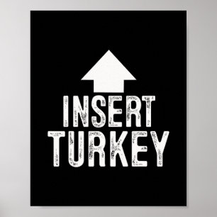 Poster Insérer flèche pointant dinde Thanksgiving Hallowe