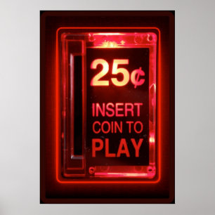 Poster Insérer une arcade rétro pièce