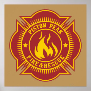 Poster Insigne de feu et de Secourt Piston Peak