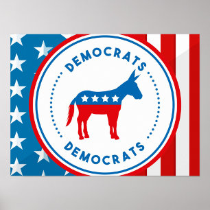 Poster Insigne de l'emblème du parti démocrate 