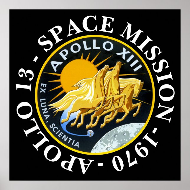 Poster Insigne de mission spatiale Apollo 13 1970 (Devant)