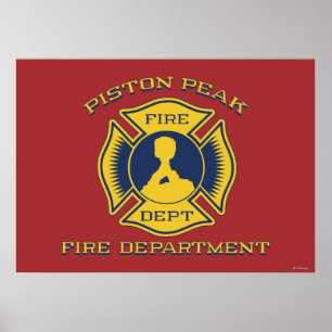 Poster Insigne du service d'incendie de Piston Peak