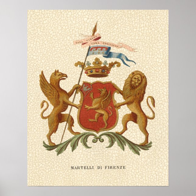 Poster Insigne héraldique avec Griffin et Lion (Devant)