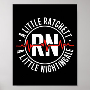 Poster Insignifiant badge d'infirmière ratcheuse nocturne