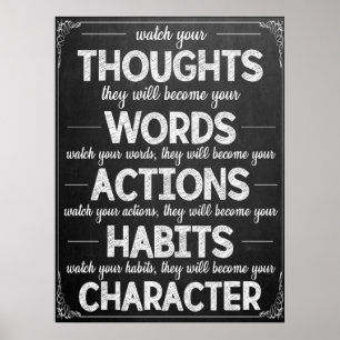 Poster inspirant en classe noire et blanche