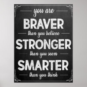 Poster inspirant en tableau noir et blanc