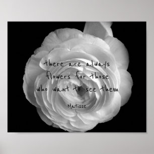 Poster inspirant Matisse citation fleurs d'affiche