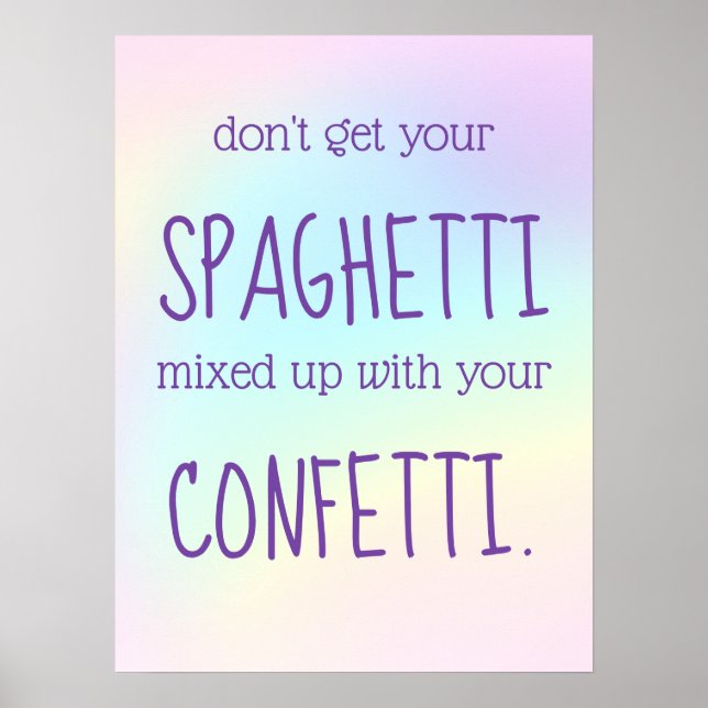 Poster inspirant Spaghetti Confetti (Devant)