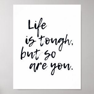 Poster Inspirant typographique scandinave noir et blanc