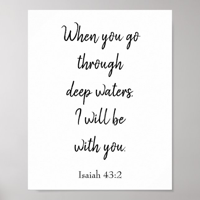 Poster Inspiration de la Bible Verse Je serai avec vous (Devant)