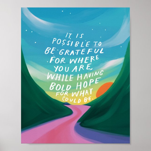 Poster Inspiration Encourageant l'oeuvre colorée (Devant)
