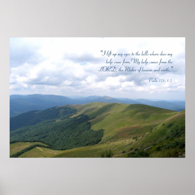 Poster Inspiration | Psaume 121 ; 1-2 (Devant)