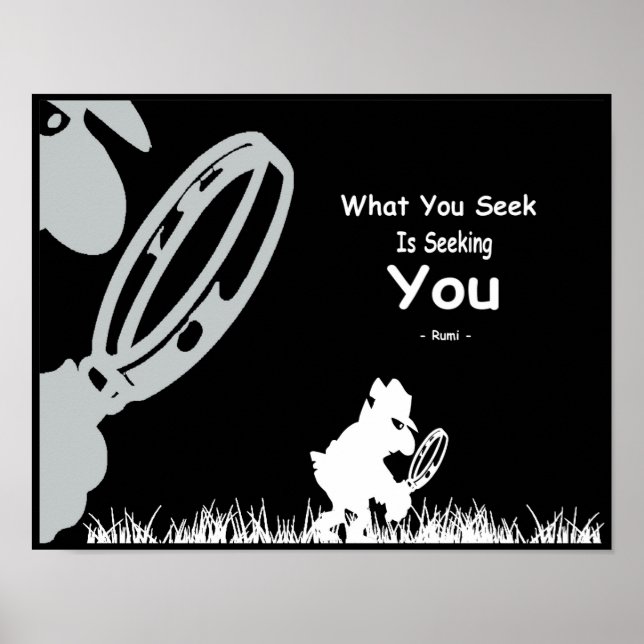 Poster Inspiration Rumi. Ce que vous cherchez est de vous (Devant)