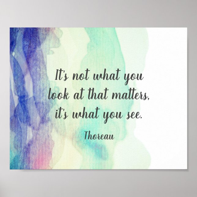 Poster inspiration Thoreau citation aquarelle abstraite (Devant)