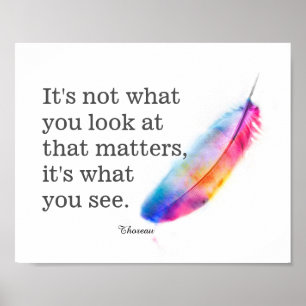 Poster inspiration Thoreau citation aquarelle plume