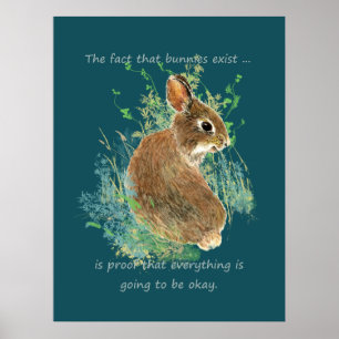 Poster Inspiration Tout sera OK Citation Bunny