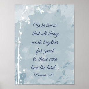 Poster Inspirational Bible Romans 8:28 Citer libellule